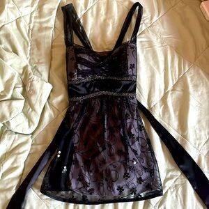 Black polyester blouse cute milk maid action